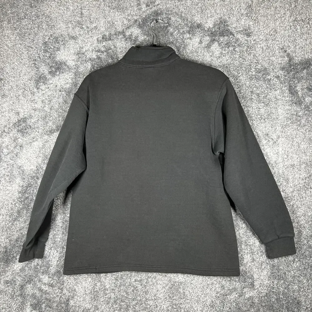 Nike Pullover Teens L Black 1/4 Zip Fleece Lined Mock Neck USA Made Vintage